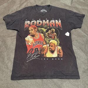 Rodman Apparel Shirt Mens M Medium Black Dennis Rodman Graphic NBA Tee The Worm